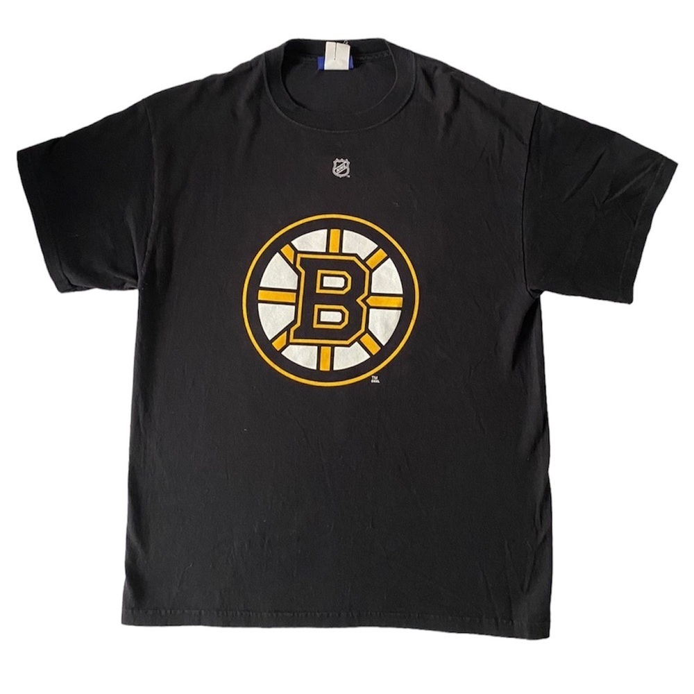 NHL x REEBOK BOSTON BRUINS PHIL KESSEL 81 Black Logo T Shirt in Medium